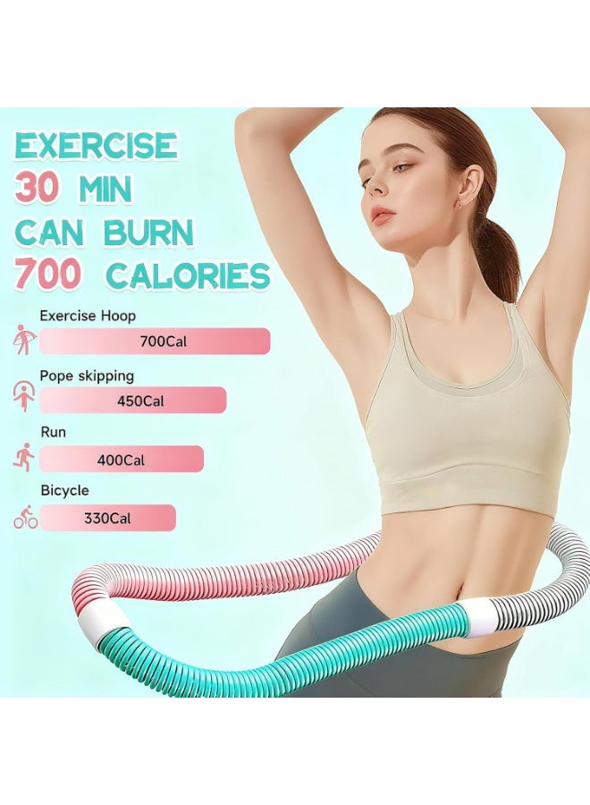 LYNLYN Soft Spring Hula Hoop for Adults, Foldable Silent Fitness Hoop with Safety Rope, Waist-Friendly PVC Design for Core Training, Weight Loss and Home Workout - Image 5